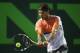KEY BISCAYNE, FL - MARCH 22: Rafael Nadal of Spain plays a backhand against Lleyton Hewitt of Australia during their second round match during day 6 at the Sony Open at Crandon Park Tennis Center on March 22, 2014 in Key Biscayne, Florida. (Photo by Clive Brunskill/Getty Images)