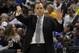 Mar 17, 2014; Indianapolis, IN, USA; Indiana Pacers head coach Frank Vogel reacts during the third quarter against the Philadelphia 76ers at Bankers Life Fieldhouse. The Pacers won 99-90. Mandatory Credit: Pat Lovell-USA TODAY Sports