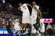 DALLAS, TX - FEBRUARY 8: Crandall Head #13 and Markus Kennedy #5 of the SMU Mustangs celebrate during a timeout against the Cincinnati Bearcats on February 8, 2014 at Moody Coliseum in Dallas, Texas. (Photo by Cooper Neill/Getty Images)