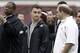 Texas A&M quarterback Johnny Manziel watches the Texas A&M Pro Day held at the McFerrin Athletic Center, Wednesday, March 5, 2014, in College Station, Texas. Manziel did not compete in the Pro Day. (AP Photo/Patric Schneider)