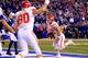 INDIANAPOLIS, IN - JANUARY 04: Fullback Anthony Sherman #42 of the Kansas City Chiefs scores a touchdown in the second quarter against the Indianapolis Colts during a Wild Card Playoff game at Lucas Oil Stadium on January 4, 2014 in Indianapolis, Indiana. (Photo by Rob Carr/Getty Images)