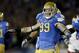 UCLA defensive end Cassius Marsh celebrates against New Mexico State during the first half of an NCAA college football game Saturday, Sept. 21, 2013, in Pasadena, Calif. (AP Photo/Chris Carlson)