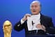 FIFA President Joseph Blatter announces Qatar to host the 2022 soccer World Cup in Zurich, Switzerland, Thursday, Dec.2, 2010. (AP Photo/Michael Probst)