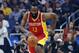 Mar 5, 2014; Orlando, FL, USA; Houston Rockets shooting guard James Harden (13) drives to the basket against the Orlando Magic during the first quarter at Amway Center. Mandatory Credit: Kim Klement-USA TODAY Sports