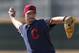 Cleveland Indians pitcher David Aardsma throws during spring training baseball practice in Goodyear, Ariz., Monday, Feb. 24, 2014. (AP Photo/Paul Sancya)