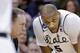 Michigan State's Adreian Payne right, talks with head coach Tom Izzo against Harvard in the second half during the third round of the NCAA men's college basketball tournament in Spokane, Wash., Saturday, March 22, 2014. (AP Photo/Elaine Thompson)