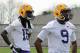Quantavius Leslie (left) and John Diarse (right) are two receivers LSU will look to make plays next season.
