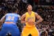 LOS ANGELES, CA - MARCH 25: Nick Young #0 of the Los Angeles Lakers looks to pass against Iman Shumpert #21 of the New York Knicks at Staples Center on March 25, 2014 in Los Angeles, California. NOTE TO USER: User expressly acknowledges and agrees that, by downloading and/or using this Photograph, user is consenting to the terms and conditions of the Getty Images License Agreement. Mandatory Copyright Notice: Copyright 2014 NBAE (Photo by Andrew D. Bernstein/NBAE via Getty Images)