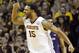 Minnesota forward Maurice Walker reacts after making a shot to tie the game during the first half of an NCAA college basketball game against Northwestern in Minneapolis, Saturday, Feb. 1, 2014. Despite Walker's team-high 14 points, Northwestern won 55-54. (AP Photo/Ann Heisenfelt)