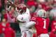 Nov 23, 2013; Columbus, OH, USA; Indiana Hoosiers wide receiver Cody Latimer (3) catches the ball as Ohio State Buckeyes cornerback Bradley Roby (1) tries to tackle him in the first quarter of the game at Ohio Stadium. Mandatory Credit: Trevor Ruszkowksi-USA TODAY Sports