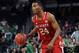 North Carolina State guard T.J. Warren heads up court in the second half of an NCAA college basketball game against Notre Dame, Tuesday, Jan. 7, 2014, in South Bend, Ind. NC State won 77-70 with Warren leading with 17 points. (AP Photo/Joe Raymond)