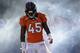 Denver Broncos cornerback Dominique Rodgers-Cromartie (45) walks onto the field before playing against the San Diego Chargers in an NFL AFC division playoff football game, Sunday, Jan. 12, 2014, in Denver. (AP Photo/Charlie Riedel)