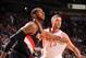 HOUSTON, TX - MARCH 9: Chandler Parsons #25 of the Houston Rockets battles for position against LaMarcus Aldridge #12 of the Portland Trail Blazers on March 9, 2014 at the Toyota Center in Houston, Texas. NOTE TO USER: User expressly acknowledges and agrees that, by downloading and or using this photograph, User is consenting to the terms and conditions of the Getty Images License Agreement. Mandatory Copyright Notice: Copyright 2014 NBAE (Photo by Bill Baptist/NBAE via Getty Images)