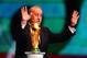 COSTA DO SAUIPE, BRAZIL - DECEMBER 06: Spain coach Vicente del Bosque places the World Cup trophy on a plinth on stage before the Final Draw for the 2014 FIFA World Cup Brazil at Costa do Sauipe Resort on December 6, 2013 in Costa do Sauipe, Bahia, Brazil. (Photo by Clive Mason/Getty Images)