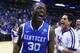 ST LOUIS, MO - MARCH 23: Julius Randle #30 of the Kentucky Wildcats celebrates after defeating the Wichita State Shockers 78 to 76 during the third round of the 2014 NCAA Men's Basketball Tournament at Scottrade Center on March 23, 2014 in St Louis, Missouri. (Photo by Andy Lyons/Getty Images)