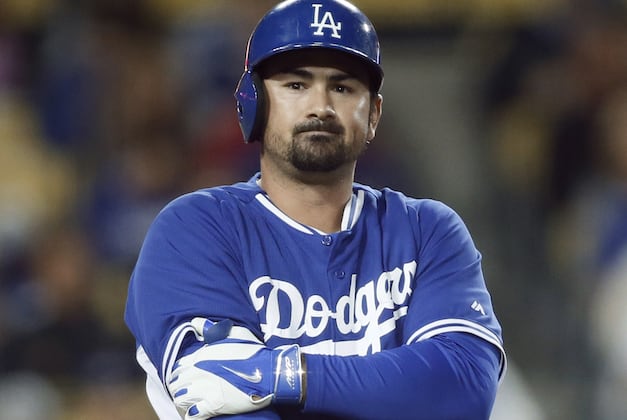 Adrian Gonzalez Hit on Elbow, Leaves Game as Precaution