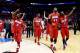 MEMPHIS, TN - MARCH 27: The Dayton Flyers walk off the floor after defeating the Stanford Cardinal 82-72 in a regional semifinal of the 2014 NCAA Men's Basketball Tournament at the FedExForum on March 27, 2014 in Memphis, Tennessee. (Photo by Streeter Lecka/Getty Images)