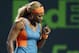 Mar 25, 2014; Miami, FL, USA; Serena Williams gestures against Angelique Kerber (not pictured) on day nine of the Sony Open at Crandon Tennis Center. Williams won 6-2, 6-2. Mandatory Credit: Geoff Burke-USA TODAY Sports