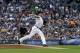 Detroit Tigers starting pitcher Max Scherzer throws during the first inning of a baseball game against the Texas Rangers in Detroit, Saturday, July 13, 2013. (AP Photo/Carlos Osorio)