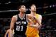 LOS ANGELES, CA - MARCH 19: Tim Duncan #21 of the San Antonio Spurs battles for position against Pau Gasol #16 of the Los Angeles Lakers at Staples Center on March 19, 2014 in Los Angeles, California. NOTE TO USER: User expressly acknowledges and agrees that, by downloading and/or using this Photograph, user is consenting to the terms and conditions of the Getty Images License Agreement. Mandatory Copyright Notice: Copyright 2014 NBAE (Photo by Andrew D. Bernstein/NBAE via Getty Images)