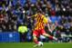 FC Barcelona's Lionel Messi scores a penalty during a Spanish La Liga soccer match against Espanyol at Cornella-El Prat stadium in Cornella Llobregat, Spain, Saturday, March 29, 2014. (AP Photo/Manu Fernandez)