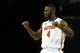 MEMPHIS, TN - MARCH 29: Patric Young #4 of the Florida Gators reacts against the Dayton Flyers during the south regional final of the 2014 NCAA Men's Basketball Tournament at the FedExForum on March 29, 2014 in Memphis, Tennessee. (Photo by Streeter Lecka/Getty Images)