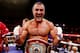 CARDIFF, WALES - AUGUST 17: Sergey Kovalev celebrates his victory over Nathan Cleverly during the WBO World Light-Heavyweight Championship bout at Motorpoint Arena on August 17, 2013 in Cardiff, Wales. (Photo by Scott Heavey/Getty Images)