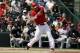 Los Angeles Angels's Mike Trout hits during an exhibition spring training baseball game against the Chicago White Sox Thursday, March 13, 2014, in Tempe, Ariz. (AP Photo/Morry Gash)