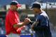 NEW YORK, NY - APRIL 13: Albert Pujols (L) #5 of the Los Angeles Angels shakes hands with Robinson Cano #24 of the New York Yankees during the home opener at Yankee Stadium on April 13, 2012 in the Bronx borough of New York City. (Photo by Nick Laham/Getty Images)