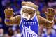 INDIANAPOLIS, IN - MARCH 30: The Kentucky Wildcats mascot performs against the Michigan Wolverines during the midwest regional final of the 2014 NCAA Men's Basketball Tournament at Lucas Oil Stadium on March 30, 2014 in Indianapolis, Indiana. (Photo by Andy Lyons/Getty Images)