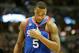 Mar 21, 2013; Denver, CO, USA; Philadelphia 76ers forward Arnett Moultrie (5) during the second half against the Denver Nuggets at the Pepsi Center. The Nuggets won 101-100. Mandatory Credit: Chris Humphreys-USA TODAY Sports