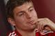 Bayern's Toni Kroos smiles during a news conference at the Club World Cup soccer tournament in Agadir, Morocco, Monday, Dec. 16, 2013. Bayern Munich will face Guangzhou Evergrande in the first semi final on Tuesday, Dec 17. (AP Photo/Matthias Schrader)