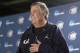California coach Mike Montgomery speaks at a news conference on a practice day for a third-round game in the NCAA men's college basketball tournament in San Jose, Calif., Friday, March 22, 2013. California will play Syracuse on Saturday. (AP Photo/Jeff Chiu)