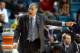LAS VEGAS, NV - MARCH 13: Head coach Mike Montgomery of the California Golden Bears questions an official's call during a quarterfinal game of the Pac-12 Basketball Tournament against the Colorado Buffaloes at the MGM Grand Garden Arena on March 13, 2014 in Las Vegas, Nevada. Colorado won 59-56. (Photo by Ethan Miller/Getty Images)