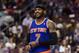 Mar 21, 2014; Philadelphia, PA, USA; New York Knicks forward Carmelo Anthony (7) during the second quarter against the Philadelphia 76ers at the Wells Fargo Center. The Knicks defeated the Sixers 93-92. Mandatory Credit: Howard Smith-USA TODAY Sports