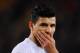 BARCELONA, SPAIN - MARCH 12: Sergio Aguero of Manchester City reacts during the UEFA Champions League Round of 16, second leg match between FC Barcelona and Manchester City at Camp Nou on March 12, 2014 in Barcelona, Spain. (Photo by David Ramos/Getty Images)