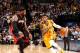 INDIANAPOLIS, IN - MARCH 26: Paul George #24 of the Indiana Pacers drives against LeBron James #6 of the Miami Heat during a game on March 26, 2014 at Bankers Life Fieldhouse in Indianapolis, IN. NOTE TO USER: User expressly acknowledges and agrees that, by downloading and or using this photograph, User is consenting to the terms and conditions of the Getty Images License Agreement. Mandatory Copyright Notice: Copyright 2014 NBAE (Photo by Nathaniel S. Butler/NBAE via Getty Images)