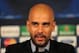 LONDON, ENGLAND - FEBRUARY 18: FC Bayern Muenchen coach Pep Guardiola talks to the media during a press conference at the Landmark Hotel on February 18, 2014 in London, England. (Photo by Shaun Botterill/Getty Images)