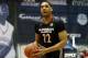 McDonald's West All-American Jahlil Okafor, of Chicago, competes in the skills contest during the McDonald's All-American Jam Fest at the University of Chicago in Chicago, on Monday, March 31, 2014. (AP Photo/Andrew A. Nelles)
