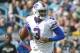 Buffalo Bills quarterback EJ Manuel looks for a receiver during the first half of an NFL football game against the Jacksonville Jaguars in Jacksonville, Fla., Sunday, Dec. 15, 2013.(AP Photo/Phelan M. Ebenhack)