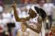 Stanford's Chiney Ogwumike (13) celebrates after scoring in the first half of a first-round game in the NCAA women's college basketball tournament against South Dakota in Ames, Iowa, Saturday, March 22, 2014. (AP Photo/Nati Harnik)