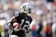 Oakland Raiders wide receiver Jacoby Ford (12) runs against Jacksonville Jaguars cornerback Alan Ball (23) during an NFL football game in Oakland, Calif., Sunday, Sept. 15, 2013. (AP Photo/Ben Margot)