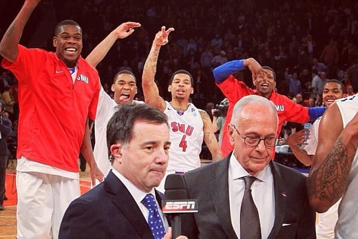 Photo: SMU's Larry Brown Photobombed by Players After NIT Win