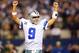 ARLINGTON, TX - DECEMBER 15: Quarterback Tony Romo #9 of the Dallas Cowboys reacts against the Green Bay Packers during a game at AT&T Stadium on December 15, 2013 in Arlington, Texas. (Photo by Ronald Martinez/Getty Images)