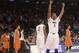SMU's Sterling Brown (3) reacts during the second half of an NCAA college basketball game against SMU in the semifinals of the NIT Tuesday, April 1, 2014, in New York. SMU won the game 65-59. (AP Photo/Frank Franklin II)