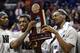 MEMPHIS, TN - MARCH 29: Casey Prather #24 and Will Yeguete #15 of the Florida Gators celebrate with the trophy after defeating the Dayton Flyers 62-52 in the south regional final of the 2014 NCAA Men's Basketball Tournament at the FedExForum on March 29, 2014 in Memphis, Tennessee. (Photo by Streeter Lecka/Getty Images)