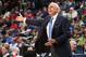 MEMPHIS, TN - MARCH 13: Larry Brown, head coach of the SMU Mustangs, coaches from the sideline against the Houston Cougars during the quarterfinal round of the American Athletic Conference Tournament at FedExForum on March 13, 2014 in Memphis, Tennessee. (Photo by Joe Murphy/Getty Images)