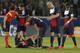 Paris Saint-Germain's Zlatan Ibrahimovic lies on the ground injured as his teammates and the referee look on during a Champions League quarterfinal first leg soccer match between Paris Saint-Germain and Chelsea at Parc des Princes stadium in Paris, Wednesday, April 2, 2014. (AP Photo/Michel Euler)