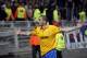 Juventus Turin's Leonardo Bonucci celebrates after he scored a goal against Lyon during their Europa League soccer match in Lyon, central France, Thursday, April 3, 2014. (AP Photo/Laurent Cipriani)