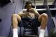 Syracuse's DaJuan Coleman clips his fingernails in the locker room before practice for their NCAA Final Four tournament college basketball semifinal game against Michigan, Friday, April 5, 2013, in Atlanta. Louisville plays Wichita State in a semifinal game on Saturday. (AP Photo/David J. Phillip)